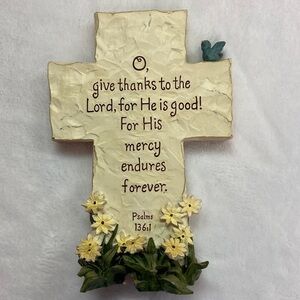 Roman Inc. Knickknack Cross With Psalms 136:1